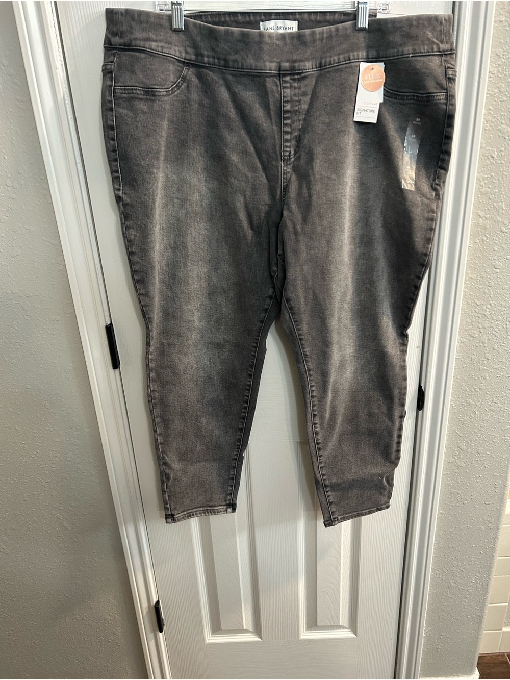 Lane Bryant gray signature fit  Women's pull on jeans  Sz 24 petite new with tag